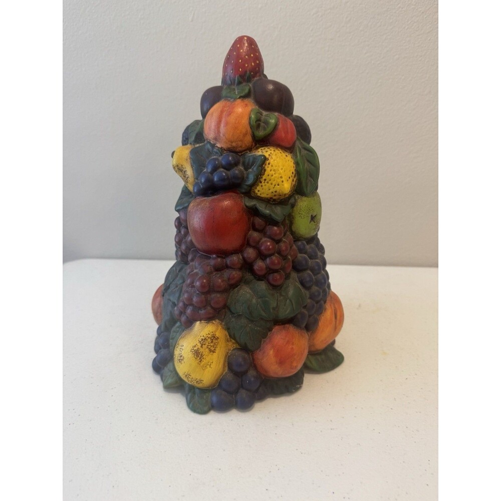 Vintage Ceramic Holland Mold Painted Fruit Topiary Tree Centerpiece 11.5"